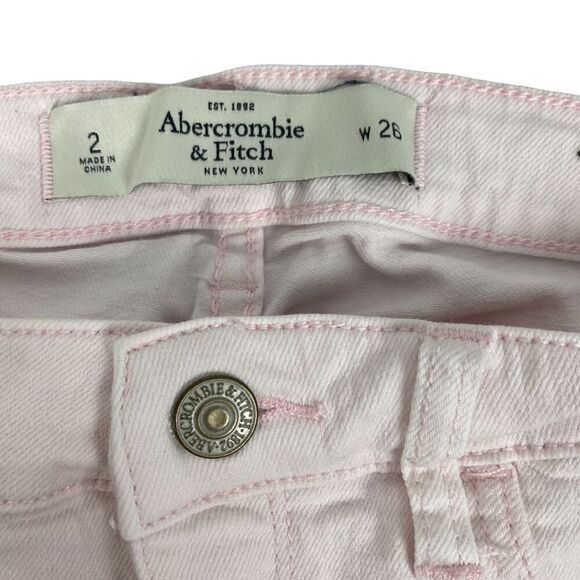 Abercrombie & Fitch Pink Zippered Ankle Skinny Denim Jeans size 2 - Picture 3 of 7